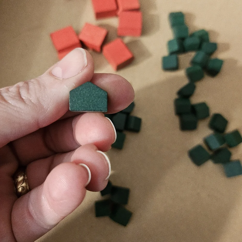 Monopoly Deluxe Edition Replacement 45 Pieces Wooden‎ Houses and Hotels 1995